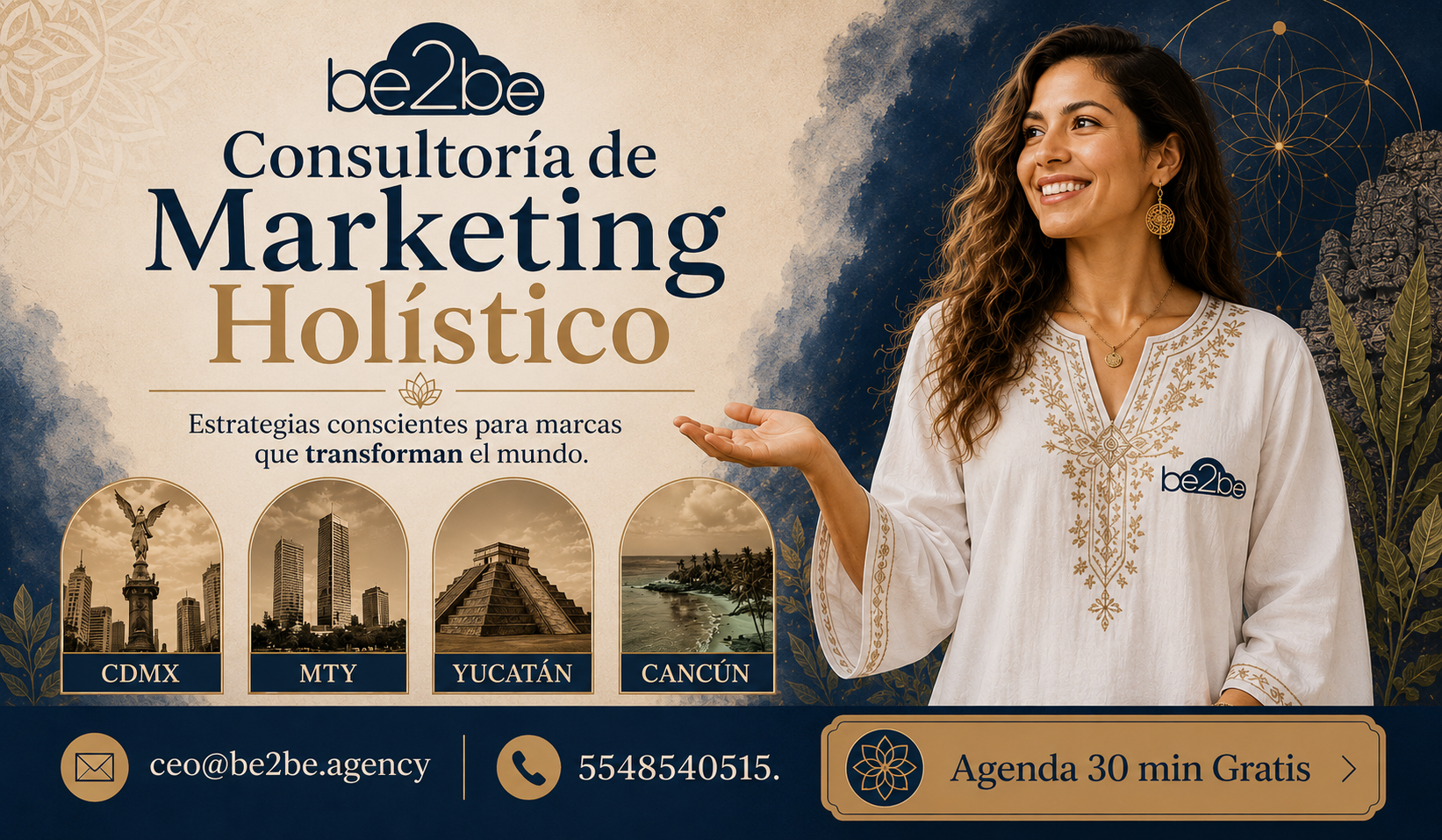 agencia de Marketing Holístico en México, con más de 12 años de experiencia en estrategias de Marketing Digital y Comercio Electrónico, especializada en el nicho de Bienestar y Consciencia.