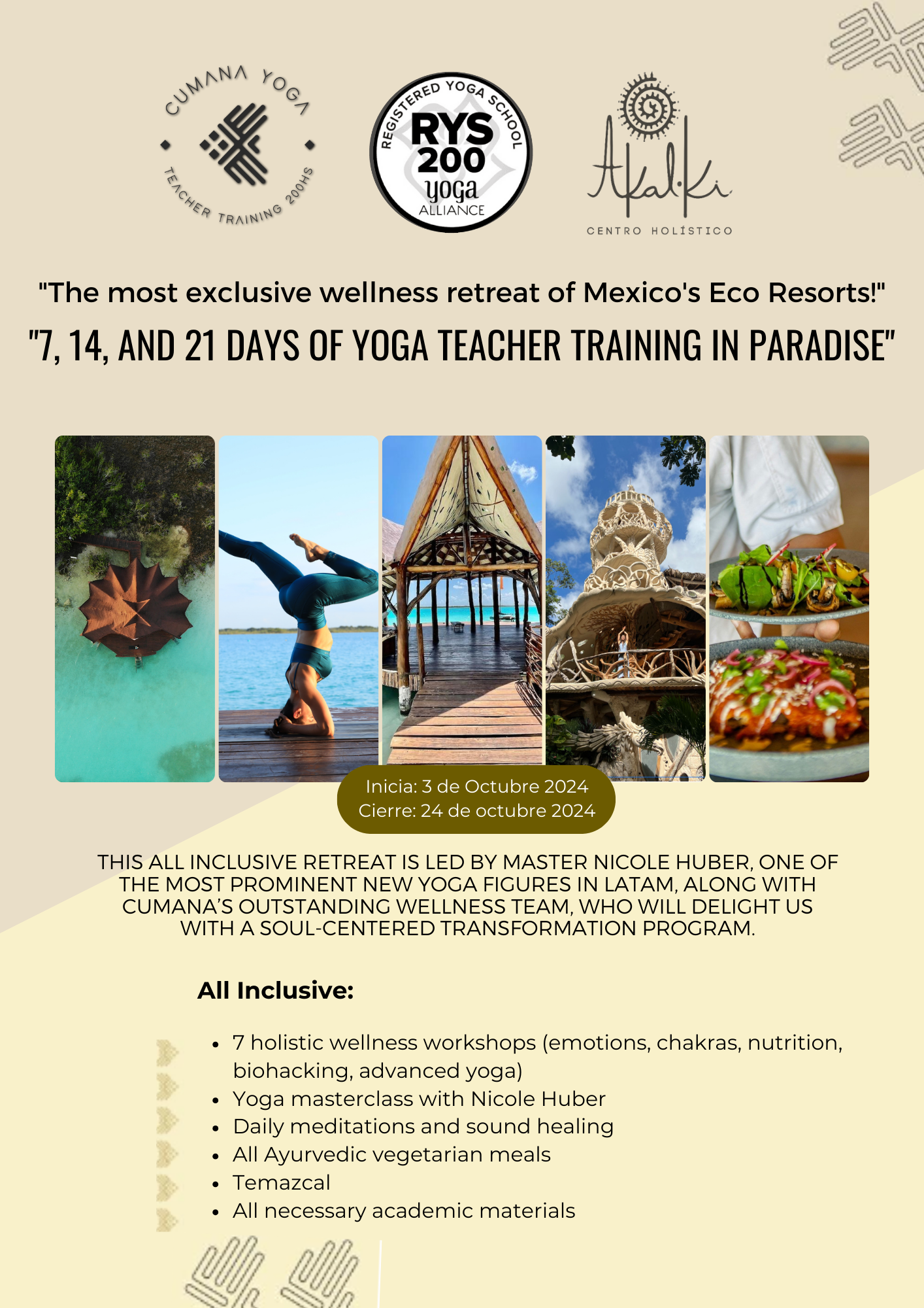 Marketing Holistico be2be Certificación Yoga Cumana Venue: Akalki 2025 Marketing: Agencia Venue: be2be